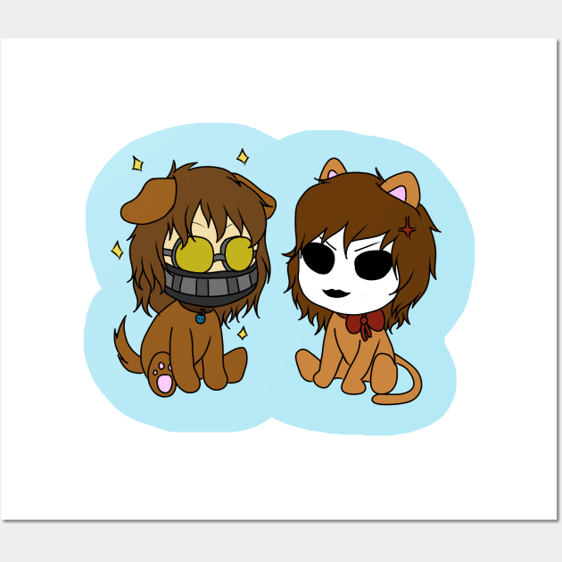 cute creepypasta toby and masky Wall Art by LillyTheChibi